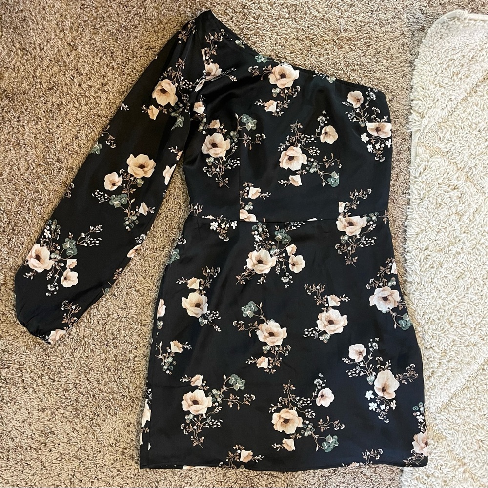 Abercrombie one shoulder satin dress Sz S